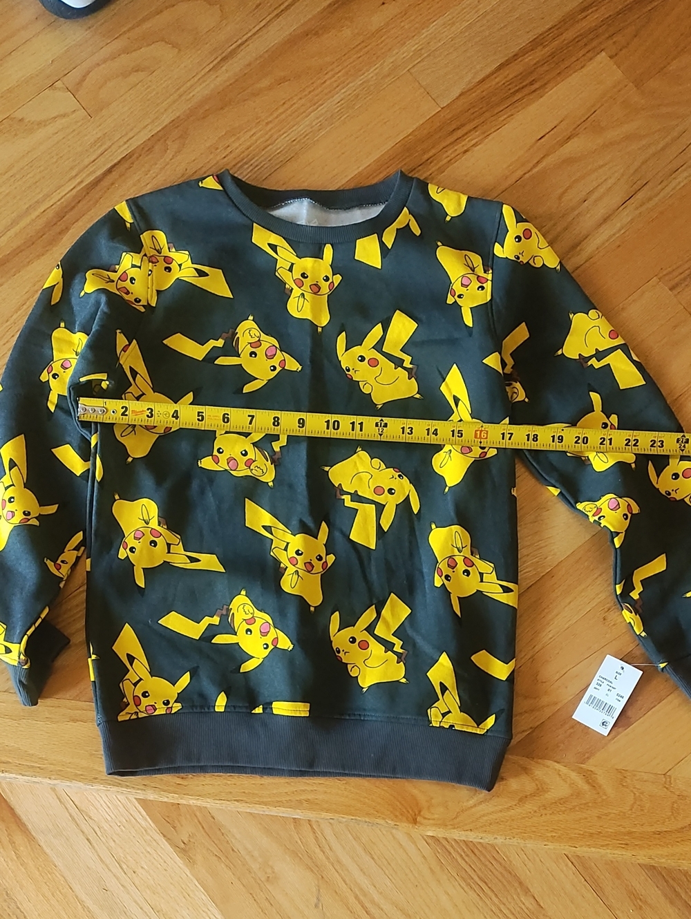 Pokemon Kids Sweatshirt Black with Yellow Pikachu Print